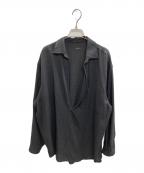 COMOLIコモリ）の古着「ウールビエラ スキッパーシャツ」｜グレー