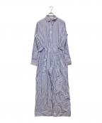 BASERANGEベースレンジ）の古着「シャツオールインワン」｜スカイブルー