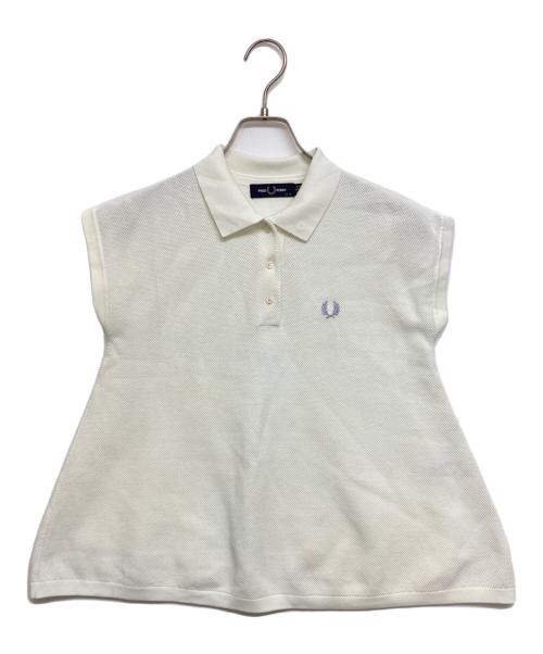 FRED PERRY（フレッドペリー）FRED PERRY (フレッドペリー) フレンチスリーブニットポロシャツ ホワイト サイズ:SIZE 10の古着・服飾アイテム