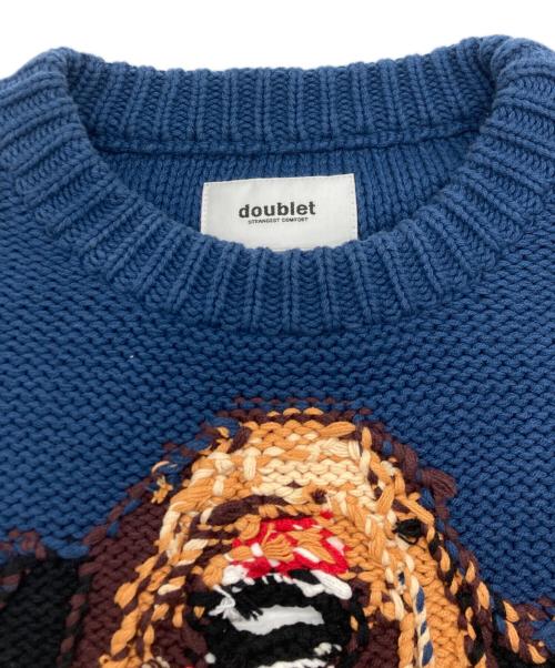 doublet（ダブレット）doublet (ダブレット) ACTING SUPPORTER KNITWEAR ブルー サイズ:SIZE Mの古着・服飾アイテム