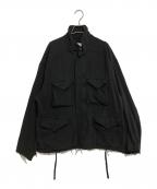 ANCELLMアンセルム）の古着「SILK SUEDE FIELD JACKET」｜ブラック