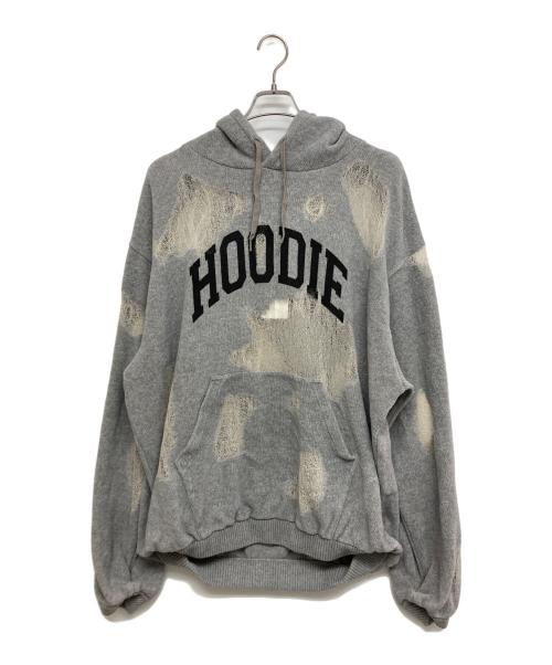 doublet（ダブレット）doublet (ダブレット) RIPPED OFF KNIT HOODIE グレー サイズ:SIZE Mの古着・服飾アイテム
