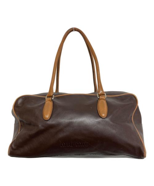 MIU MIU（ミュウミュウ）MIU MIU (ミュウミュウ) mini boston bag（ミニボストンバッグ） ブラウンの古着・服飾アイテム