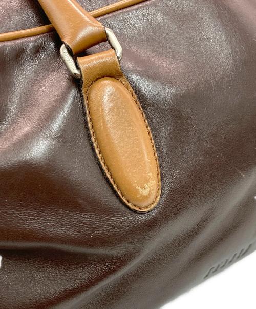 MIU MIU（ミュウミュウ）MIU MIU (ミュウミュウ) mini boston bag（ミニボストンバッグ） ブラウンの古着・服飾アイテム