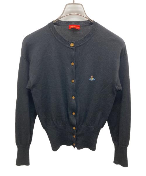Vivienne Westwood（ヴィヴィアンウエストウッド）Vivienne Westwood (ヴィヴィアンウエストウッド) カラーオーブ刺繍入りニットカーディガン ブラック サイズ:SIZE Mの古着・服飾アイテム