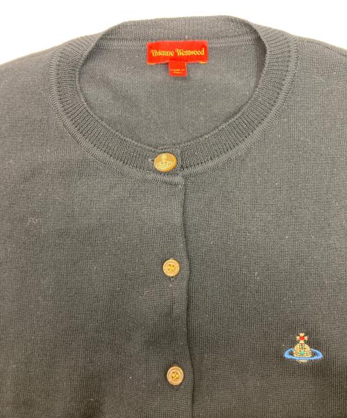 Vivienne Westwood（ヴィヴィアンウエストウッド）Vivienne Westwood (ヴィヴィアンウエストウッド) カラーオーブ刺繍入りニットカーディガン ブラック サイズ:SIZE Mの古着・服飾アイテム