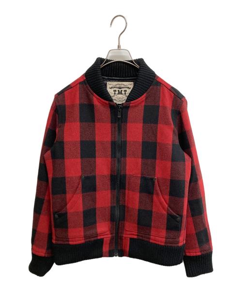 TMT（ティーエムティー）TMT (ティーエムティー) バッファローチェックウールジャケット レッド×ブラック サイズ:SIZE Lの古着・服飾アイテム
