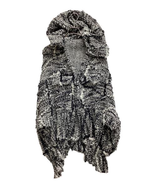 Y's（ワイズ）Y's (ワイズ) スラブラッセルヘムギャザーブルゾン ホワイト×ブラック サイズ:SIZE2の古着・服飾アイテム