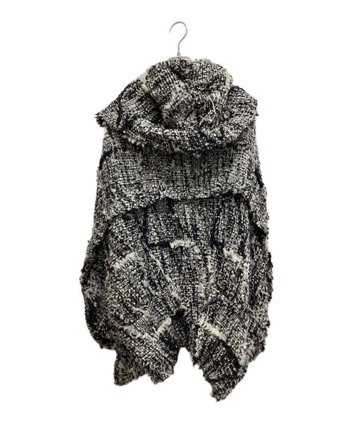 Y's（ワイズ）Y's (ワイズ) スラブラッセルヘムギャザーブルゾン ホワイト×ブラック サイズ:SIZE2の古着・服飾アイテム