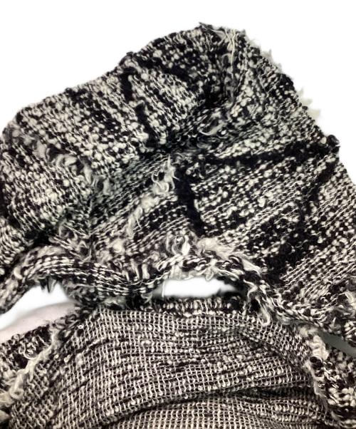 Y's（ワイズ）Y's (ワイズ) スラブラッセルヘムギャザーブルゾン ホワイト×ブラック サイズ:SIZE2の古着・服飾アイテム