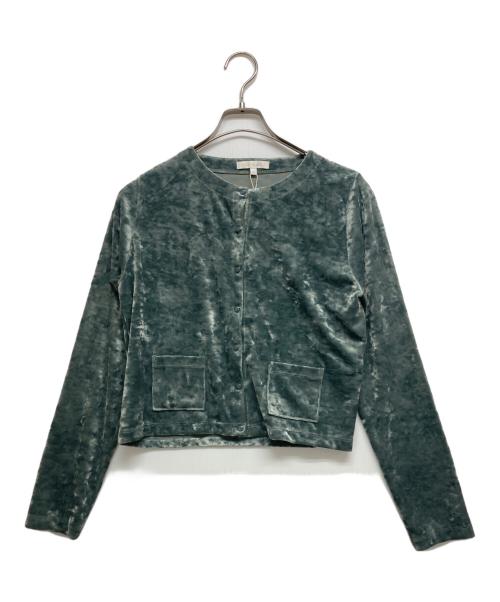 To b. by agnes b.（トゥービー バイ アニエスベー）To b. by agnes b. (トゥービー バイ アニエスベー) ベロアカーディガン グレー サイズ:38 未使用品の古着・服飾アイテム