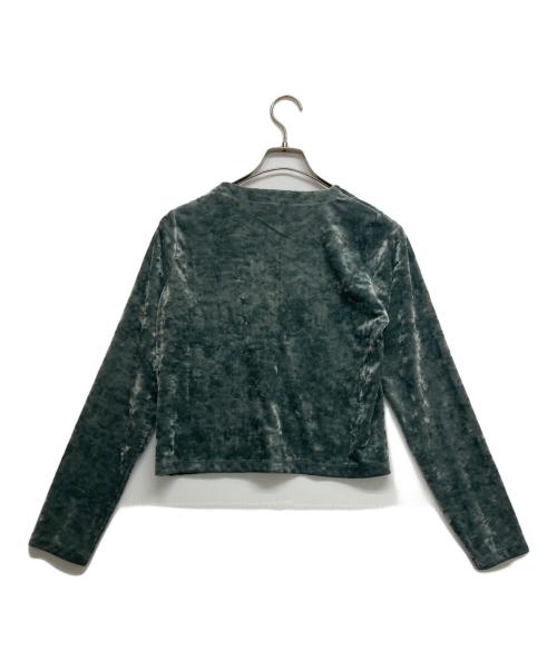 To b. by agnes b.（トゥービー バイ アニエスベー）To b. by agnes b. (トゥービー バイ アニエスベー) ベロアカーディガン グレー サイズ:38 未使用品の古着・服飾アイテム