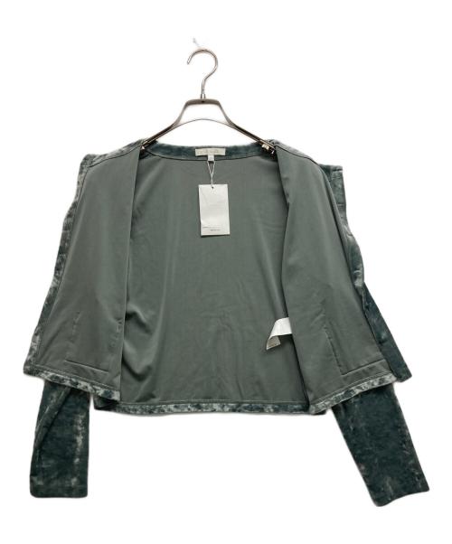 To b. by agnes b.（トゥービー バイ アニエスベー）To b. by agnes b. (トゥービー バイ アニエスベー) ベロアカーディガン グレー サイズ:38 未使用品の古着・服飾アイテム