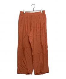 DRIES VAN NOTEN（ドリスヴァンノッテン）の古着「レーヨンタックワイドパンツ」｜ピンク