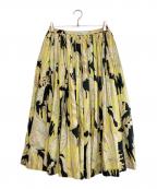 DRIES VAN NOTENドリスヴァンノッテン）の古着「フラワープリントギャザースカート」｜イエロー