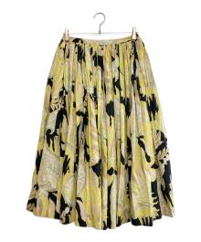 DRIES VAN NOTEN（ドリスヴァンノッテン）の古着「フラワープリントギャザースカート」｜イエロー