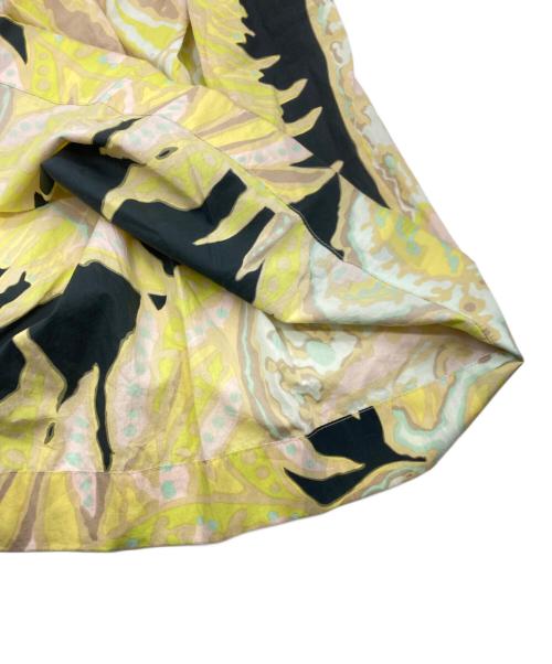 DRIES VAN NOTEN（ドリスヴァンノッテン）DRIES VAN NOTEN (ドリスヴァンノッテン) フラワープリントギャザースカート イエロー サイズ:SIZE 36の古着・服飾アイテム