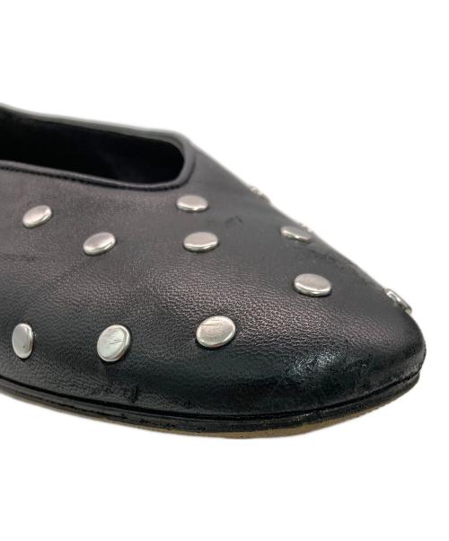 LE MONDE BERYL（ル・モンド・ベリル）LE MONDE BERYL (ル・モンド・ベリル) Luna スタッズトリム フラットシューズ ブラック サイズ:SIZE 36の古着・服飾アイテム