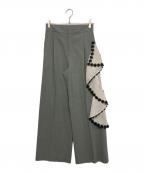 ADOREアドーア）の古着「レノクロスラッフルパンツ」｜グレー