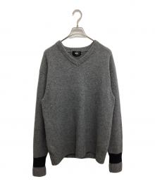 THE RERACS（ザ リラクス）の古着「BULKY CASHMERE SILK RAGLAN V-NECK KNIT PULLOVER Vネックニットプルオーバー」｜グレー