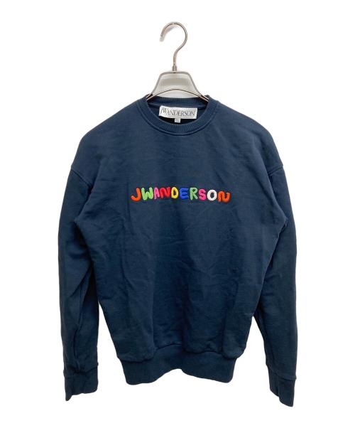 J.W.ANDERSON（ジェイダブリューアンダーソン）J.W.ANDERSON (ジェイダブリューアンダーソン) ロゴ スウェットシャツ ネイビー サイズ:SIZE XSの古着・服飾アイテム