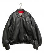 SEDAN ALL-PURPOSEセダンオールパーパス）の古着「Synthetic Leather Sports Jacket」｜ブラック
