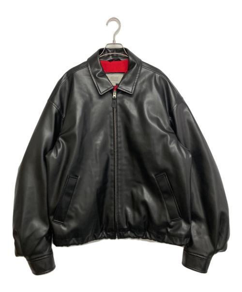 SEDAN ALL-PURPOSE（セダンオールパーパス）SEDAN ALL-PURPOSE (セダンオールパーパス) Synthetic Leather Sports Jacket ブラック サイズ:SIZE XLの古着・服飾アイテム