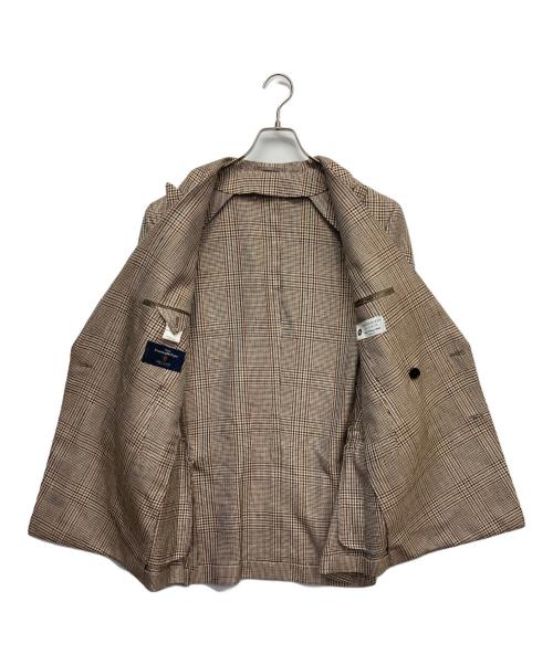 TOMORROW LAND PILGRIM（トゥモローランド ピルグリム）TOMORROW LAND PILGRIM (トゥモローランド ピルグリム) ERMENEGILDO ZEGNA (エルメネジルド・ゼニア) チェックテーラードジャケット ベージュ サイズ:50の古着・服飾アイテム