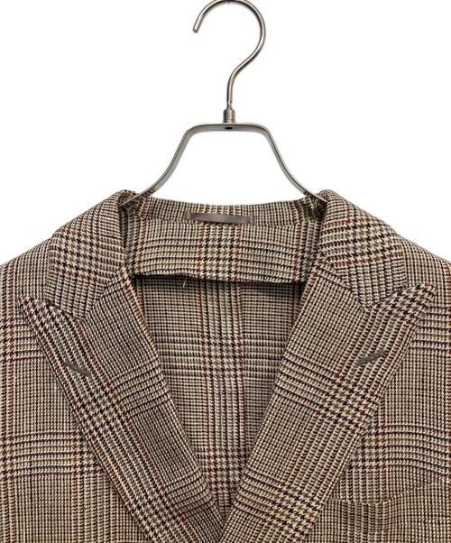 TOMORROW LAND PILGRIM（トゥモローランド ピルグリム）TOMORROW LAND PILGRIM (トゥモローランド ピルグリム) ERMENEGILDO ZEGNA (エルメネジルド・ゼニア) チェックテーラードジャケット ベージュ サイズ:50の古着・服飾アイテム