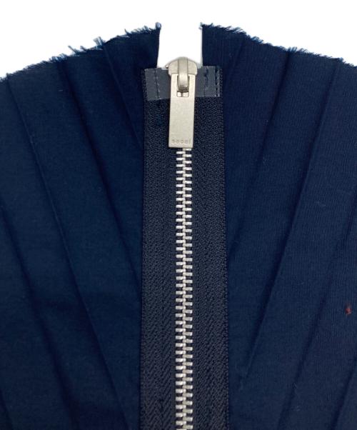 sacai（サカイ）sacai (サカイ) Cotton Poplin Zipper Pleated Skirt ネイビー サイズ:SIZE 2の古着・服飾アイテム