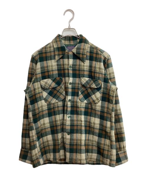 PENDLETON（ペンドルトン）PENDLETON (ペンドルトン) ボードシャツ ベージュ×グリーン サイズ:SIZE Mの古着・服飾アイテム