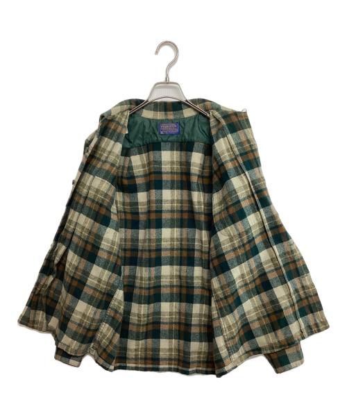 PENDLETON（ペンドルトン）PENDLETON (ペンドルトン) ボードシャツ ベージュ×グリーン サイズ:SIZE Mの古着・服飾アイテム