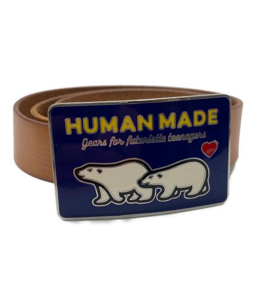 HUMAN MADE（ヒューマンメイド）HUMAN MADE (ヒューマンメイド) バックル レザーベルト ブラウン サイズ:実寸サイズをご参照下さい。の古着・服飾アイテム