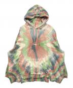 77circaナナナナサーカ）の古着「リメイク タイダイ プルオーバーパーカー」｜ピンク