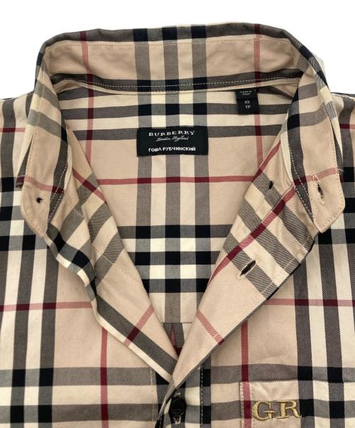 BURBERRY（バーバリー）BURBERRY (バーバリー) Gosha Rubchinskiy (ゴーシャラブチンスキー) 半袖ノバチェックシャツ ベージュ サイズ:SIZE XSの古着・服飾アイテム