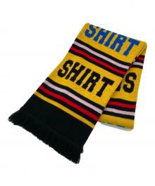 COMME des GARCONS SHIRT（コムデギャルソンシャツ）の古着「knitted jacquard acrylic football scarves/フットボールマフラー」｜イエロー