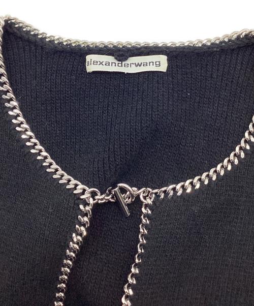 ALEXANDER WANG（アレキサンダー・ワン）ALEXANDER WANG (アレキサンダー・ワン) ウールカシミヤチェーンディティールニットカーディガン ブラック サイズ:SIZE Sの古着・服飾アイテム