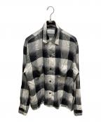 UNUSED×SUGARHILLアンユーズド×シュガーヒル）の古着「オンブレ開衿シャツ」｜ホワイト×ブラック