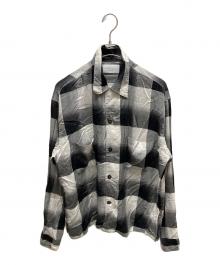 UNUSED×SUGARHILL（アンユーズド×シュガーヒル）の古着「オンブレ開衿シャツ」｜ホワイト×ブラック