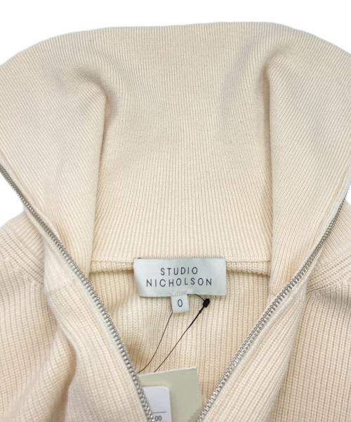 STUDIO NICHOLSON（スタジオ ニコルソン）STUDIO NICHOLSON (スタジオ ニコルソン) ドライバーズリブニットジャケット アイボリー サイズ:SIZE 0の古着・服飾アイテム