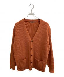 AURALEE（オーラリー）の古着「SUPER FINE WOOL RIB KNIT BIG CARDIGAN」｜ブラウン
