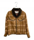 GANRYUガンリュウ）の古着「フェイクファージャケット」｜ブラウン×オレンジ
