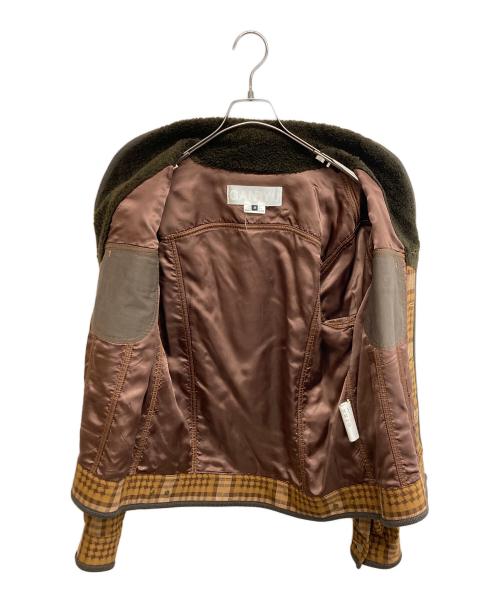 GANRYU（ガンリュウ）GANRYU (ガンリュウ) フェイクファージャケット ブラウン×オレンジ サイズ:SIZE Mの古着・服飾アイテム