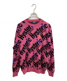 Hysteric Glamour（ヒステリックグラマー）の古着「ロゴジャガードニット」｜ピンク