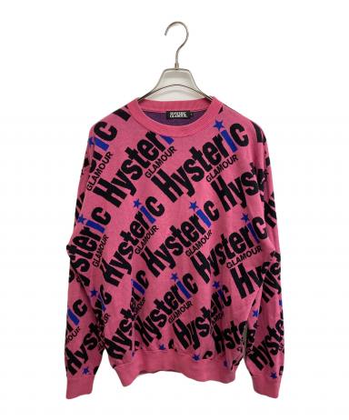 90s ヒステリックグラマー PINEY ニット ピンク HYSTERIC GLAMOUR（ヒステリックグラマー）の「SAFETY PIN編込 プル