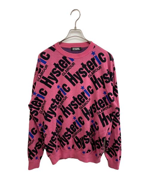 Hysteric Glamour（ヒステリックグラマー）Hysteric Glamour (ヒステリックグラマー) ロゴジャガードニット ピンク サイズ:SIZE Lの古着・服飾アイテム