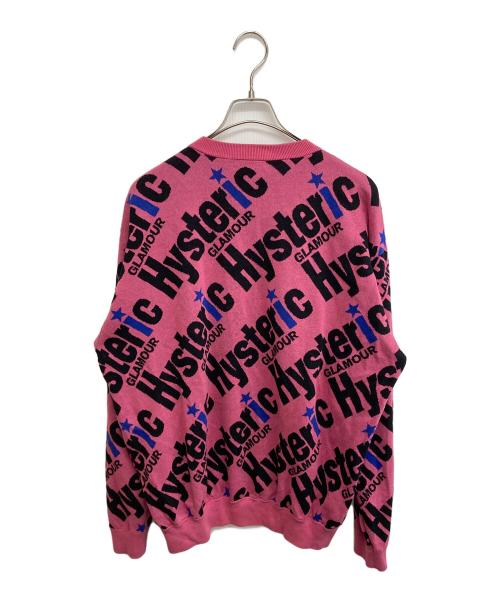 Hysteric Glamour（ヒステリックグラマー）Hysteric Glamour (ヒステリックグラマー) ロゴジャガードニット ピンク サイズ:SIZE Lの古着・服飾アイテム