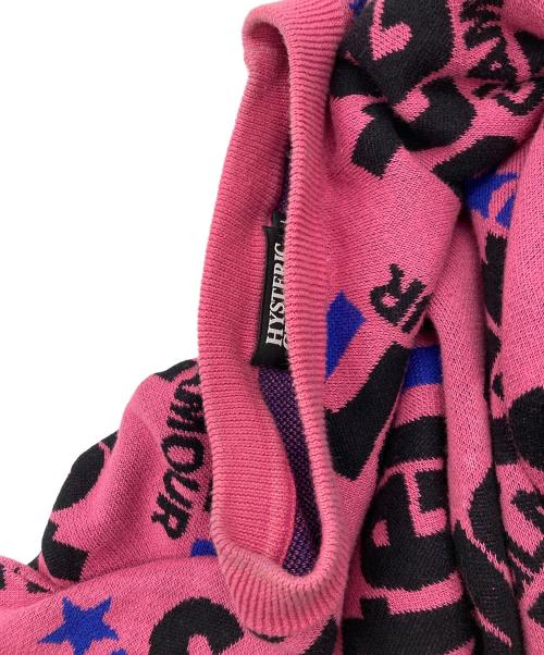Hysteric Glamour（ヒステリックグラマー）Hysteric Glamour (ヒステリックグラマー) ロゴジャガードニット ピンク サイズ:SIZE Lの古着・服飾アイテム