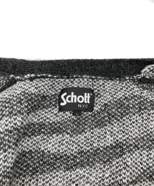 Schott（ショット）Schott (ショット) MOHAR ZEBRA CARDIGAN グレー サイズ:SIZE Lの古着・服飾アイテム