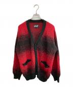 Schottショット）の古着「MOHAIR OMBRE BORDER CARDIGAN」｜レッド